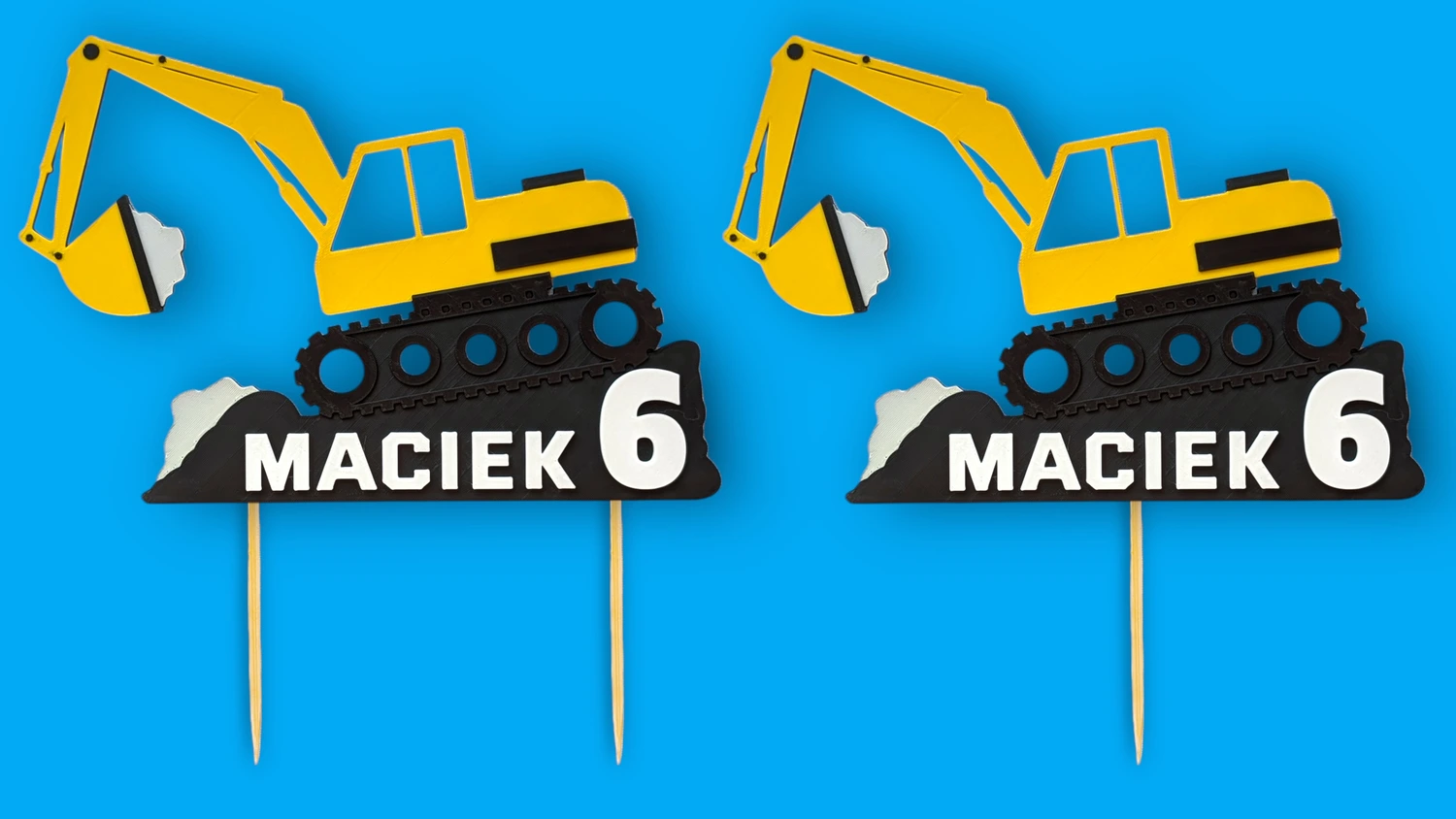 Topper koparka na jednym lub dwóch patyczkach – wybierz stabilność dla swojego tortu