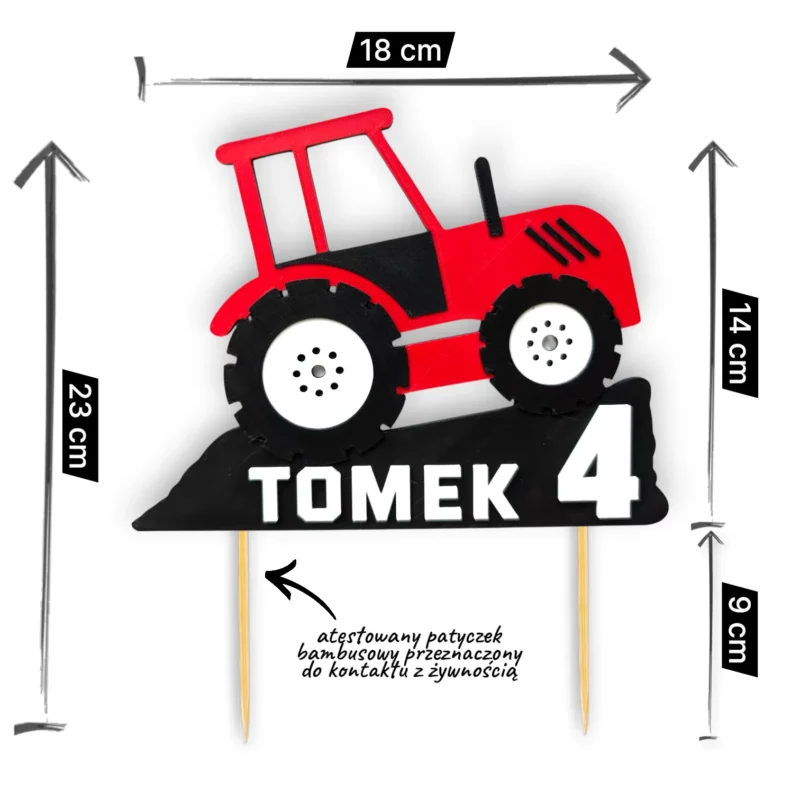 topper na tort z traktorem na urodziny