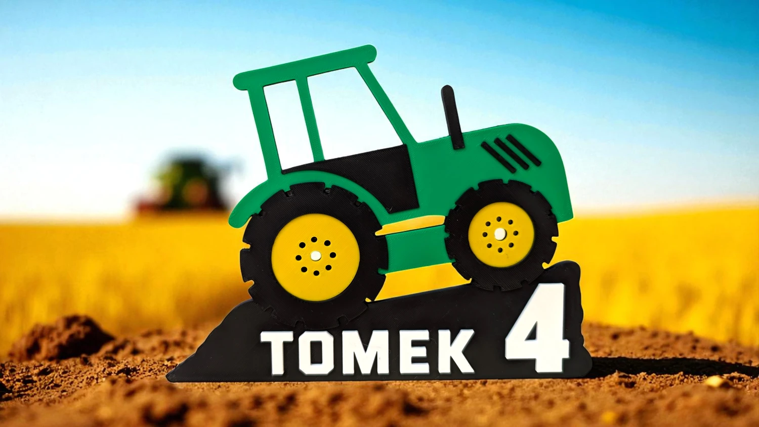 topper na tort traktor dekoracja urodzinowa