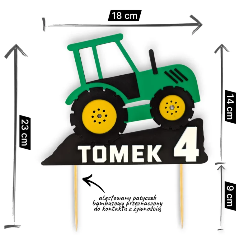topper na tort z traktorem na urodziny