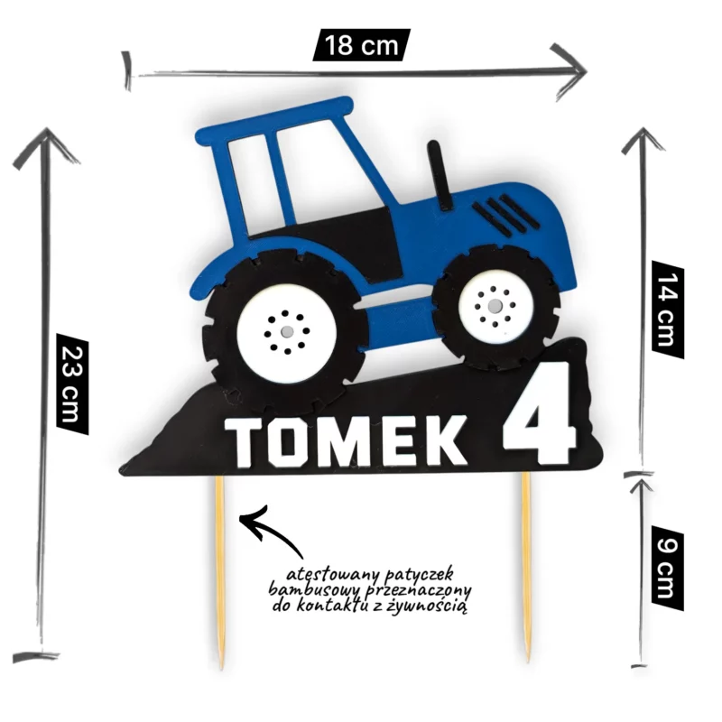topper na tort z traktorem na urodziny