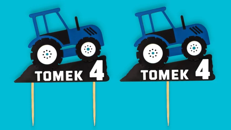 topper na tort z imieniem motyw traktor