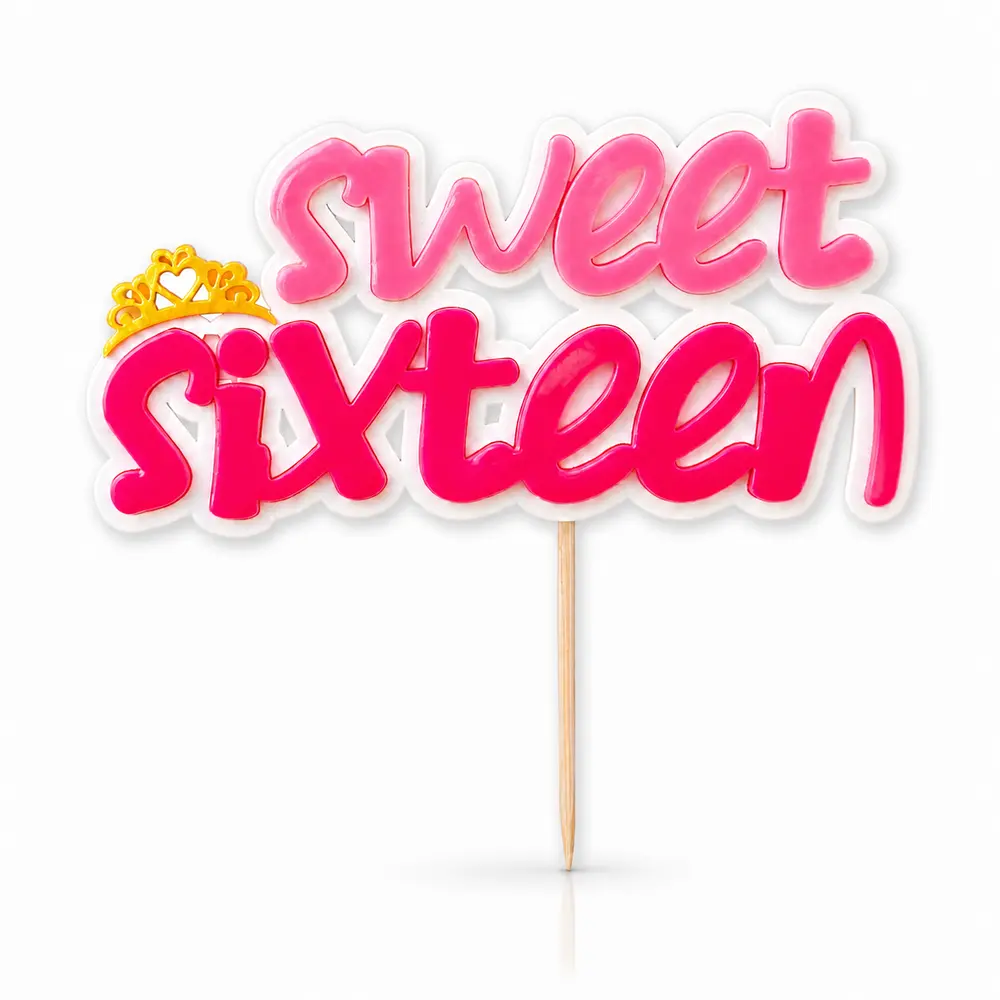 topper sweet sixteen rozowy